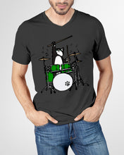 Load image into Gallery viewer, Funny Cat Playing Drums Great Gift For Cat Lovers Guys V-Neck

