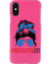 Load image into Gallery viewer, Firefighter Make You Life Safe Lady With Blue Ribbonhead Gift For Women Phone case
