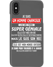 Load image into Gallery viewer, Je Suis Un Homme Chanceux J'ai Line Femme Custom Design Je Suis Son Roi Phone case
