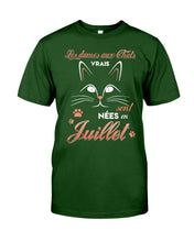 Load image into Gallery viewer, Les Dames Au Chats Vrais Sont Nees En Juillet Guys Tee
