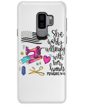 Load image into Gallery viewer, She Works Willingly With Her Hands Gift For Sew Lovers Phone case
