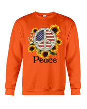 Load image into Gallery viewer, Peace Sign Sunflower Birthday Gift For Girls Sweatshirt
