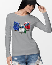 Load image into Gallery viewer, Lovely Phone Case Three Owl With US Flag Gift For Owl Lovers Unisex Long Sleeve
