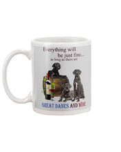Load image into Gallery viewer, Everything Will Be Just Fine As Long As There Are Great Dane And Wine Gift For Dog Lovers Mug
