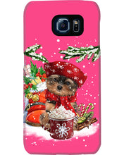 Load image into Gallery viewer, Yorkshire Terrier Loves Drinking Hot Latte Gift For Dog Lovers Phone case
