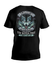 Load image into Gallery viewer, Wolf I'm A January Guy If You Pick Me Birthday Gift Guys V-Neck
