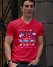 Load image into Gallery viewer, I'm Lonely I Miss My Husband Butterfly Gift For Lover Guys V-Neck
