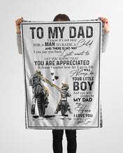 Load image into Gallery viewer, You Are Appreciated With Motorcycle Gift From Son To Dad Fleece Blanket
