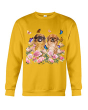 Load image into Gallery viewer, Pekingese With Peonies Gift For Dog Lovers Sweatshirt
