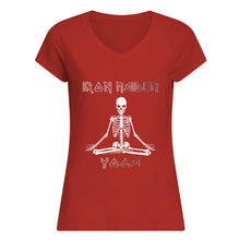 Load image into Gallery viewer, Yoga Iron Skeleton Dark Blue Background Gift For Men Ladies V-Neck
