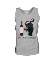 Load image into Gallery viewer, Cat Drink And Be Merry Meaningful Gift For Women Unisex Tank Top
