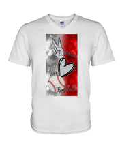 Load image into Gallery viewer, Baseball Peaceful Love Gift For Baseball Lovers Guys V-Neck

