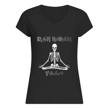 Load image into Gallery viewer, Yoga Iron Skeleton Dark Blue Background Gift For Men Ladies V-Neck
