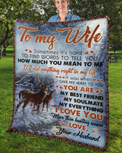 Load image into Gallery viewer, Deer Husband Gift For Wife You Are My Best Friend Fleece Blanket
