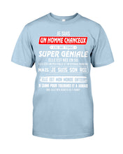 Load image into Gallery viewer, Je Suis Un Homme Chanceux J'ai Line Femme Custom Design Je Suis Son Roi Guys Tee
