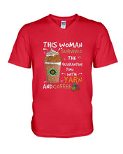 Load image into Gallery viewer, The Quarantine Time With Yarn And Coffee Gift For Women Guys V-Neck
