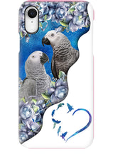 Load image into Gallery viewer, Magical Gray Couple African Parrot Gift For Bird Lovers Phone case
