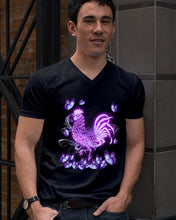 Load image into Gallery viewer, Chicken Purple Butterflies Gift For Chicken Lovers Guys V-Neck

