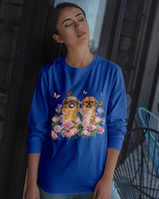 Load image into Gallery viewer, Pekingese With Peonies Gift For Dog Lovers Unisex Long Sleeve
