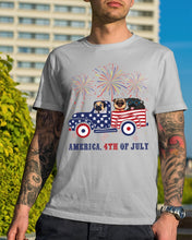 Load image into Gallery viewer, America 4th Of July Truck Pug Gift For Dog Lovers Guys Tee
