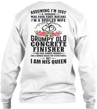 Load image into Gallery viewer, A Spoiled Wife Of Grumpy Old Concrete Finisher Trending For Personalized  Sport Gift Unisex Long Sleeve

