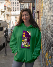 Load image into Gallery viewer, Flowers Under Butterfly Purple With Cat Gift For Cat Lovers Hoodie
