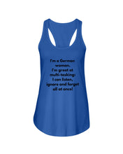 Load image into Gallery viewer, I'm A German Woman I'm Great At Multi Tasking Gift For Women Ladies Flowy Tank
