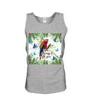 Load image into Gallery viewer, Scarlet Macaw With Butterflies I Am Always With You Gift For Lover Unisex Tank Top
