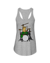 Load image into Gallery viewer, Cat Play Drum Funny Gift For Cat Lovers Ladies Flowy Tank
