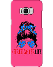 Load image into Gallery viewer, Firefighter Make You Life Safe Lady With Blue Ribbonhead Gift For Women Phone case
