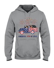 Load image into Gallery viewer, America 4th Of July Truck Pug Gift For Dog Lovers Hoodie
