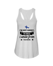 Load image into Gallery viewer, I'm Not Angry I'm Finnish I Smile From The Inside Trending Ladies Flowy Tank
