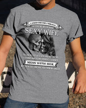 Load image into Gallery viewer, Shes Stubborn Messy And A Brat At Times Black Gift For Husband Guys Tee
