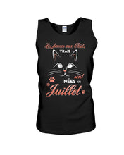 Load image into Gallery viewer, Les Dames Au Chats Vrais Sont Nees En Juillet Unisex Tank Top

