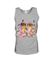 Load image into Gallery viewer, Pekingese With Peonies Gift For Dog Lovers Unisex Tank Top
