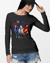 Load image into Gallery viewer, Lovely Phone Case Horse Freedom Firework Gift For Horse Lovers Unisex Long Sleeve

