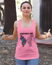 Load image into Gallery viewer, Birthday Gift For November Girl They Whispered To Her You Cannot Withstand The Storm Ladies Flowy Tank
