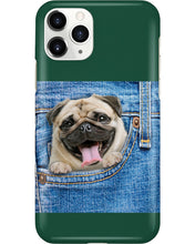 Load image into Gallery viewer, baby Pug In Denim Pocket Gift For Dog Lovers Phone case
