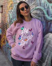 Load image into Gallery viewer, Butterfly Live Laugh Love Gift For Lover Sweatshirt
