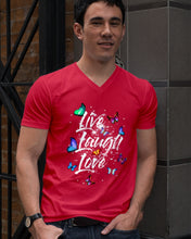 Load image into Gallery viewer, Butterfly Live Laugh Love Gift For Lover Guys V-Neck
