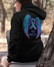 Load image into Gallery viewer, You Matter Ribbon Awareness With Angel Wings Hoodie
