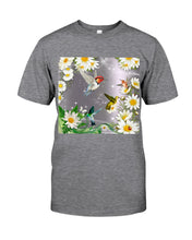 Load image into Gallery viewer, Hummingbird With English Daisy Gift For Birds Lovers Guys Tee
