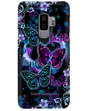Load image into Gallery viewer, Purple Phone Case With Butterfly Faith Hope Love Suicide Awareness Gift Phone case

