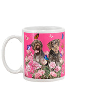 Load image into Gallery viewer, German Wirehaired Pointer With Peonies Gift For Dog Lovers Mug
