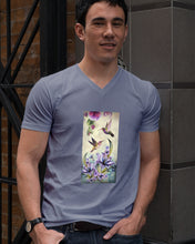 Load image into Gallery viewer, Humming Birds Flower Unique Custom Design Guys V-Neck

