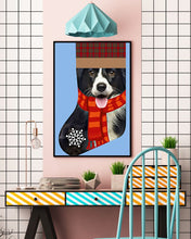 Load image into Gallery viewer, Santa Border Collie In Stock Gift For Dog Lovers Vertical Poster
