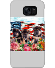 Load image into Gallery viewer, American Flag Sky Flower German Shepherd Gift For Dog Lovers Phone case
