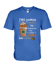 Load image into Gallery viewer, The Quarantine Time With Yarn And Coffee Gift For Women Guys V-Neck
