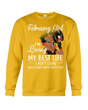 Load image into Gallery viewer, Betty Boop February Girl Living My Best Life Birthday Meaningful Gift Sweatshirt
