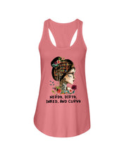 Load image into Gallery viewer, Nerdy Dirty Inked And Curvy Funny Gift For Friends Ladies Flowy Tank
